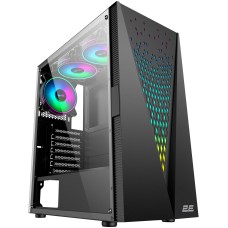 2E GAMING GALAXY (G2055) MidT, 2xUSB2.0,1xUSB3.0, 3x120mm ARGB+strip,TG (side panel),without PSU,black