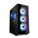 Zalman I3 Neo TG without PSU, 1xUSB3.0, 2xUSB2.0, 4x120mm ARGB, VGA 355mm, LCS ready, TG Side/Front Panel, ATX, black