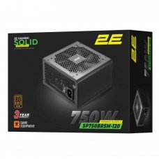 2E GAMING PSU Solid Power  (750W), >85%, 80+ Bronze, 120mm, 1xMB 24pin(20+4), 2xCPU 8pin(4+4), 3xMolex, 6xSATA, 4xPCIe 8pin(6+2), Semi Modular