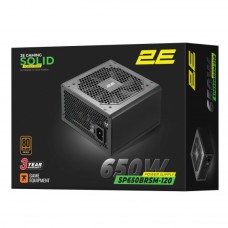 2E GAMING PSU Solid Power  (650W), >85%, 80+ Bronze, 120mm, Semi Modular