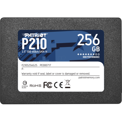 Patriot P210 256GB SATA3 2.5 SSD P210S256G25; R/W Speed: 500/400